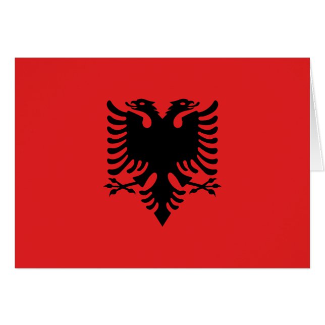 Patriotic Albanian Flagga Hälsningskort (Framsidan Horizontal)