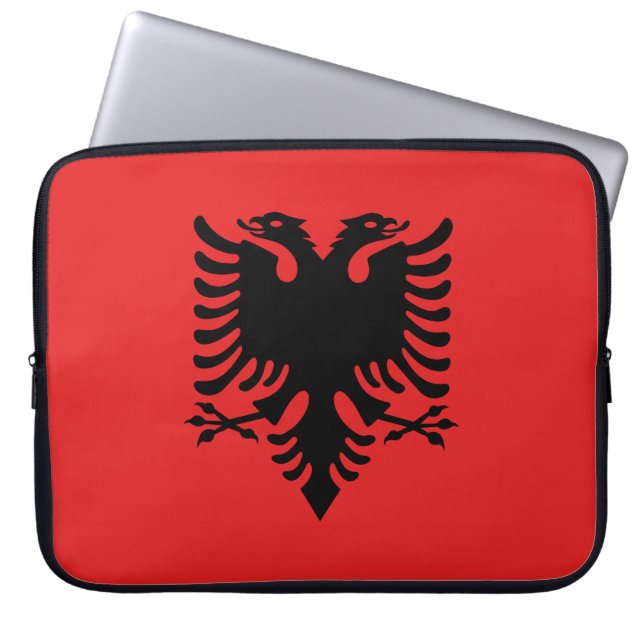 Patriotic Albanian Flagga Laptop Fodral (Framsidan)
