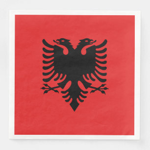 Patriotic Albanian Flagga Pappersservett
