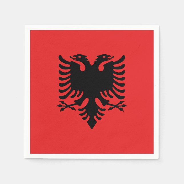 Patriotic Albanian Flagga Pappersservett (Framsidan)