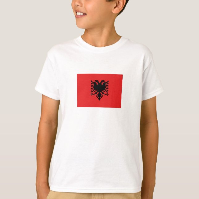 Patriotic Albanian Flagga T Shirt (Framsida)