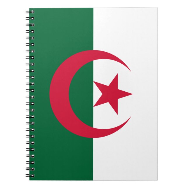 Patriotic Algerian Flagga Anteckningsbok Med Spiral (Framsidan)