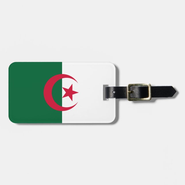 Patriotic Algerian Flagga Bagagebricka (Horisontell Framsida)