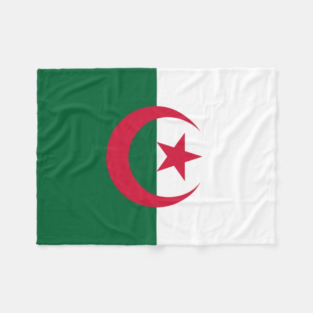 Patriotic Algerian Flagga Fleecefilt (Framsidan (Horisontell))