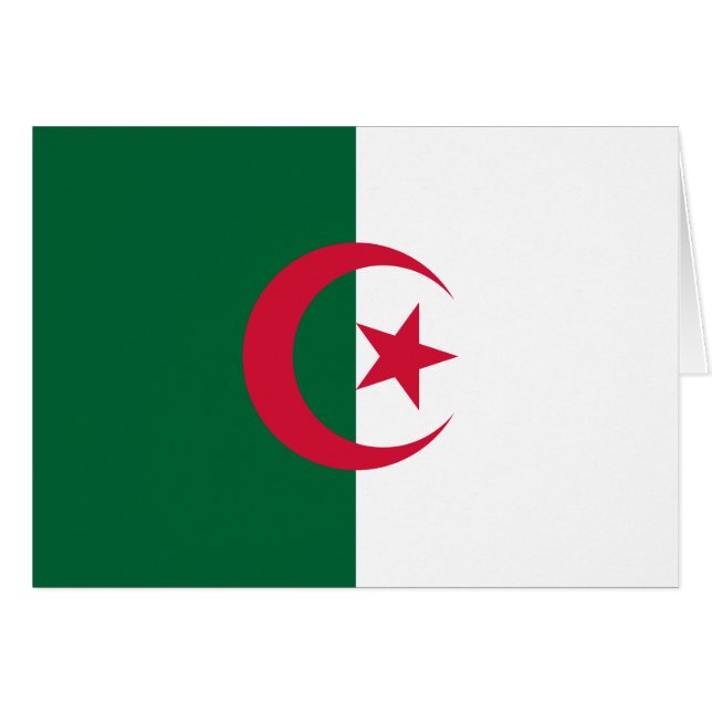Patriotic Algerian Flagga Hälsningskort (Framsidan Horizontal)