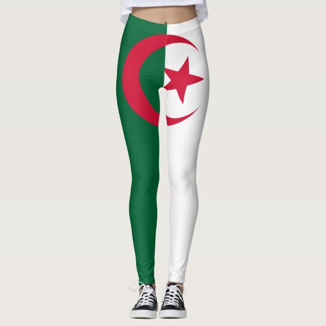 Patriotic Algerian Flagga Leggings (Framsida)