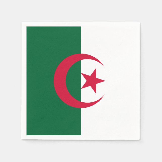 Patriotic Algerian Flagga Pappersservett (Framsidan)