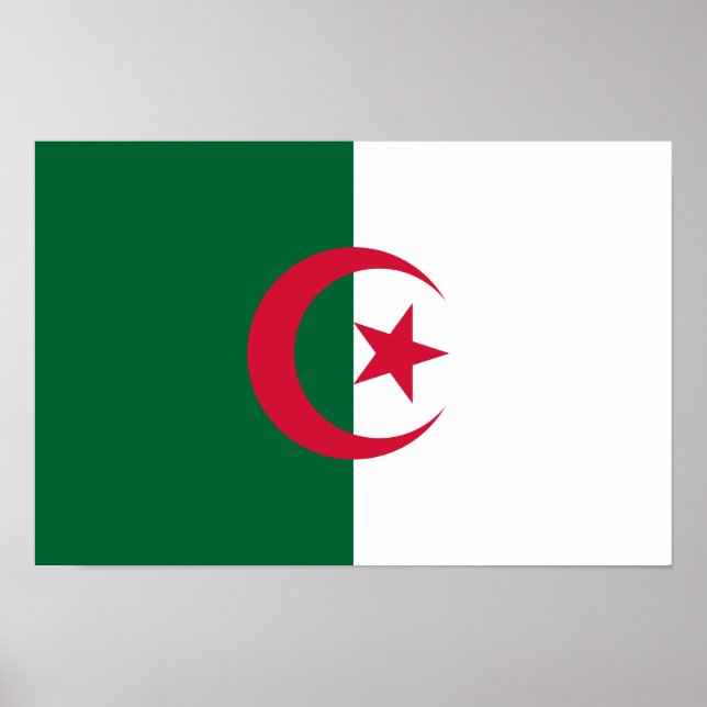 Patriotic Algerian Flagga Poster (Framsidan)