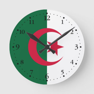 Patriotic Algerian Flagga Rund Klocka