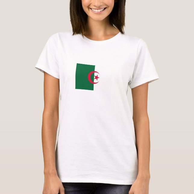 Patriotic Algerian Flagga Tee Shirt (Framsida)