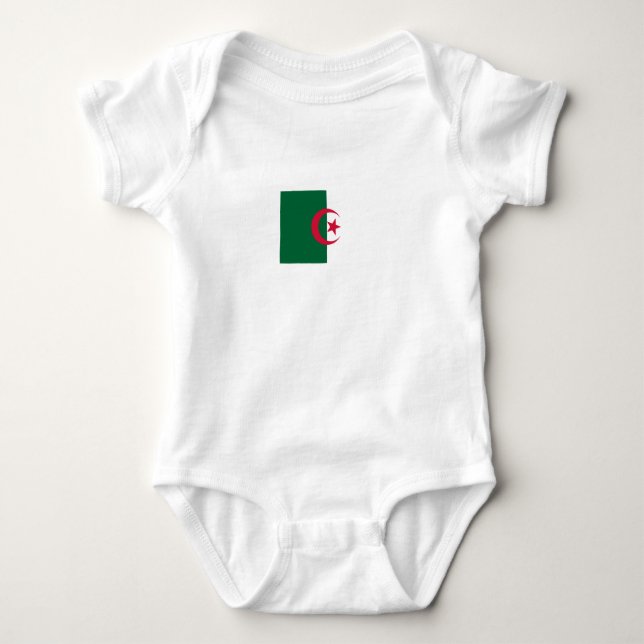 Patriotic Algerian Flagga Tee Shirt (Framsida)