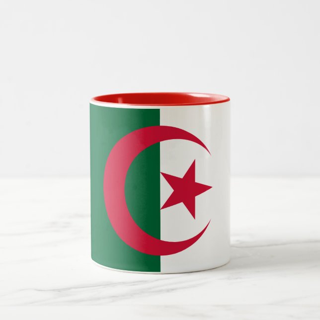Patriotic Algerian Flagga Två-Tonad Mugg (Center)
