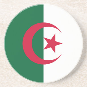 Patriotic Algerian Flagga Underlägg Sandsten