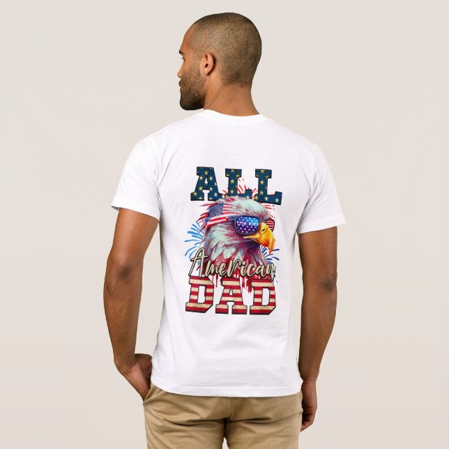 Patriotic All American Dad 1776-2026 T Shirt (Hel baksida)