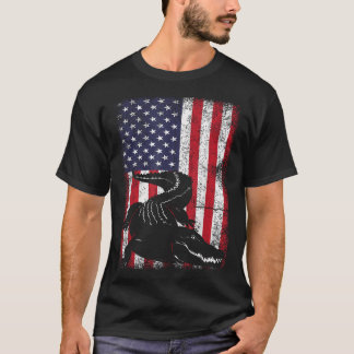Patriotic Alligator American Flagga USA 4:e juli T Shirt
