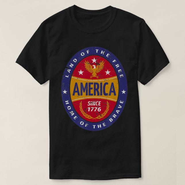 Patriotic America 4:e Eagle Victory Wandeans St T Shirt (Design framsida)