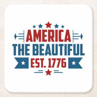 Patriotic America, den vackra Pappra Underlägg Papper Kvadrat