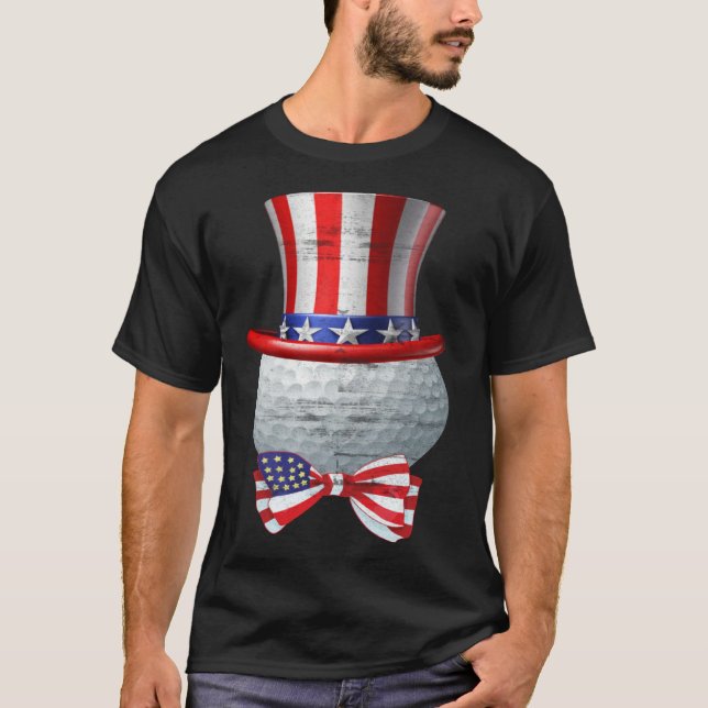 Patriotic America Flag Golf 4th Of July Mom Dad T Shirt (Framsida)