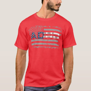 Patriotic America Flagga ADHD Autism Mental Health T Shirt