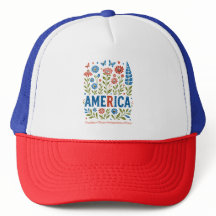 Patriotic America Flowers & Butterflies Fold Text