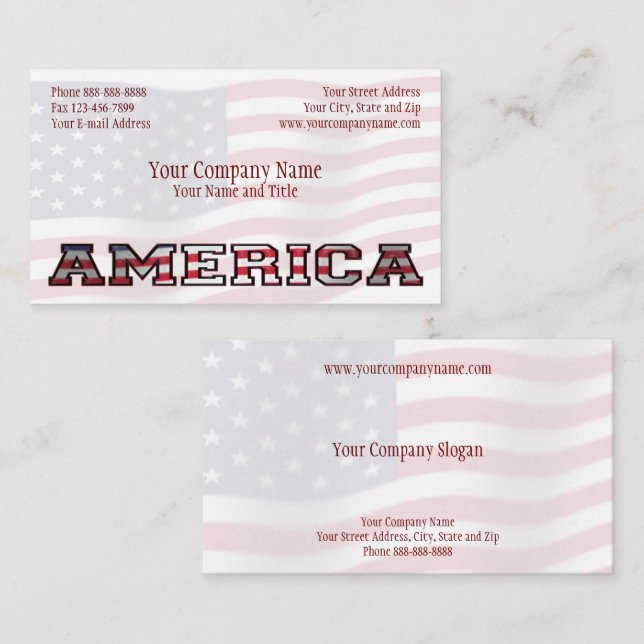 Patriotic America Government Non profit Business Visitkort (Fram/baksida)