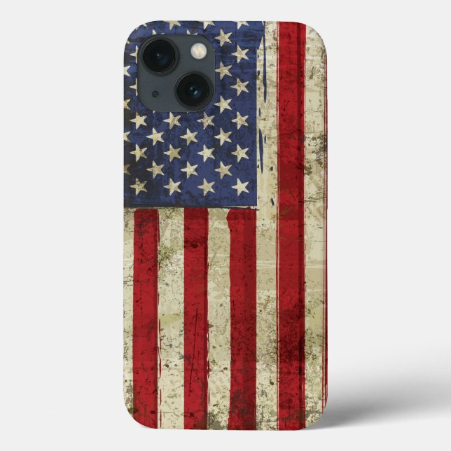 Patriotic America Grunge Flagga (Baksida)