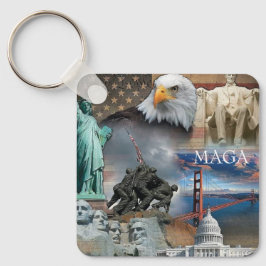 Patriotic America MAGA Liberty Nyckelring