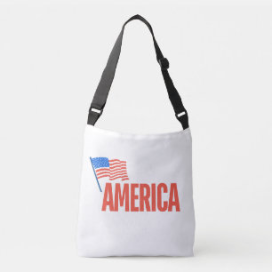 Patriotic "AMERICA" Shoulder Bag med amerikansk Fl Axelväska