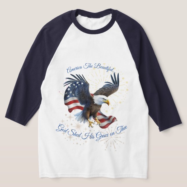 Patriotic America the Bevackra Shirt Eagle Flagga T (Laydown)