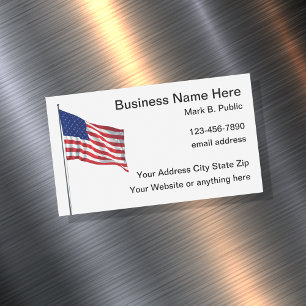 Patriotic American Banner Affärskorts Magnetiska Visitkort
