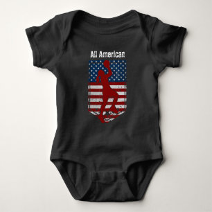 Patriotic American Basketball Vintage Distress T Shirt