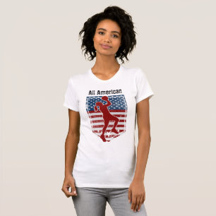 Patriotic American Basketball Vintage Distress T Shirt