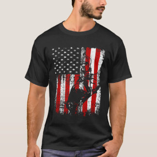 Patriotic American Bull Riding Manar Women's Rodeo T Shirt