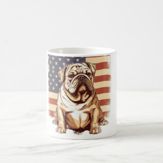 Patriotic American bulldog Kaffemugg