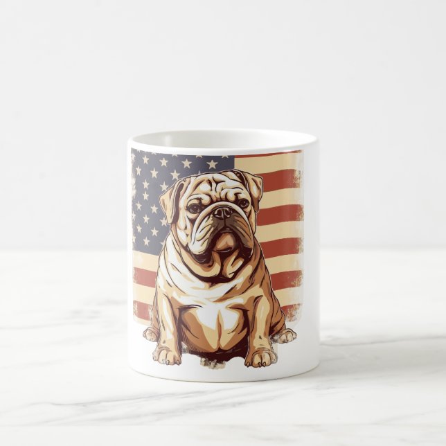 Patriotic American bulldog Kaffemugg (Center)