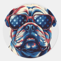 Patriotic American bulldog