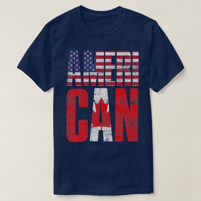 Patriotic American Canada T Shirt (Design framsida)