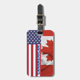 Patriotic, American Canadian flagga ,4 juli Bagagebricka