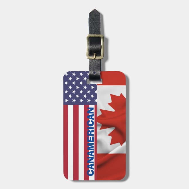 Patriotic, American Canadian flagga ,4 juli Bagagebricka (Vertikal Framsida)