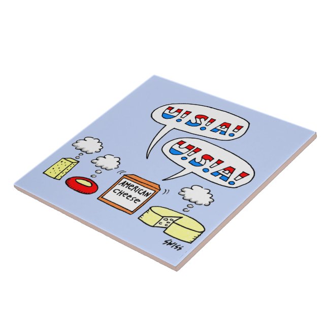 Patriotic American Cheese USA Humous Kakelplatta (Sidan)