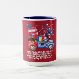 Patriotic American Dachshunds Coffee Mugg
