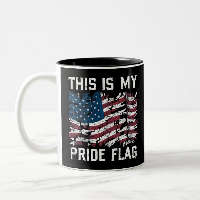 Patriotic American Det här är mitt Pride Flagga US Två-Tonad Mugg (Vänster)