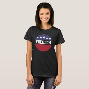 Patriotic American Distress Freedom Red Wht Blue T Shirt