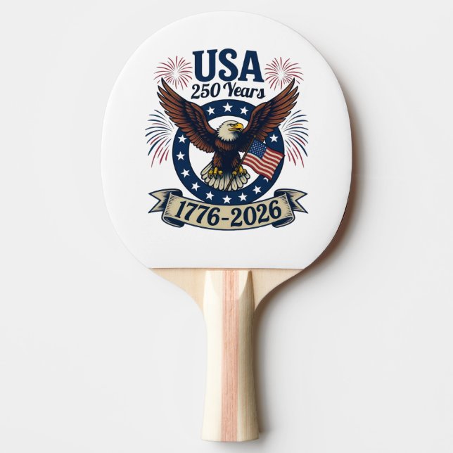 Patriotic American Eagle 250 Years 1776-2026 Pingisracket (Framsidan)
