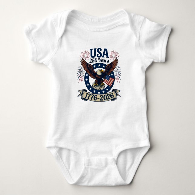Patriotic American Eagle 250 Years 1776-2026 T Shirt (Framsida)