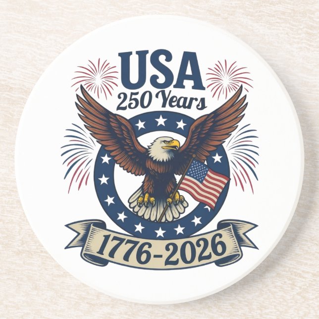 Patriotic American Eagle 250 Years 1776-2026 Underlägg (Framsidan)