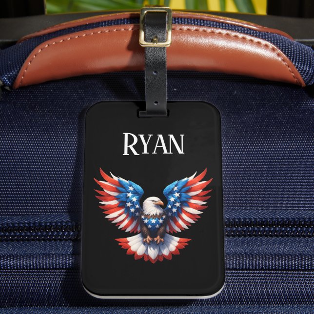 Patriotic American Eagle Bagagebricka (Framsida Insitu 2)