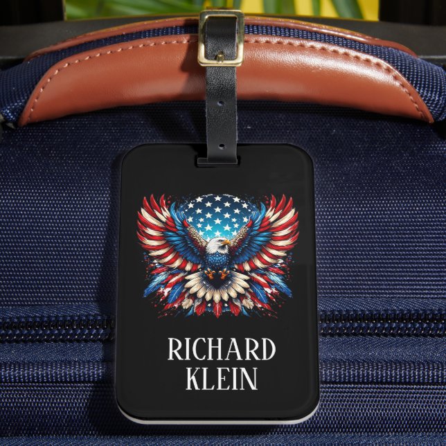 Patriotic American Eagle Bagagebricka (Framsida Insitu 2)