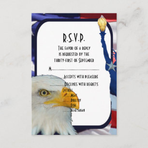 Patriotic American eagle bröllop R.S.V.P OSA Kort