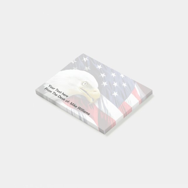Patriotic American Eagle Flagga Banner Post-it Block (Vinklad)